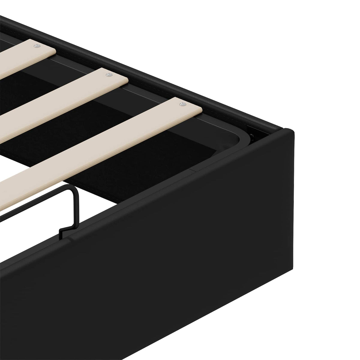 vidaXL Ottoman Bedframe Zwart King size Kunstleer