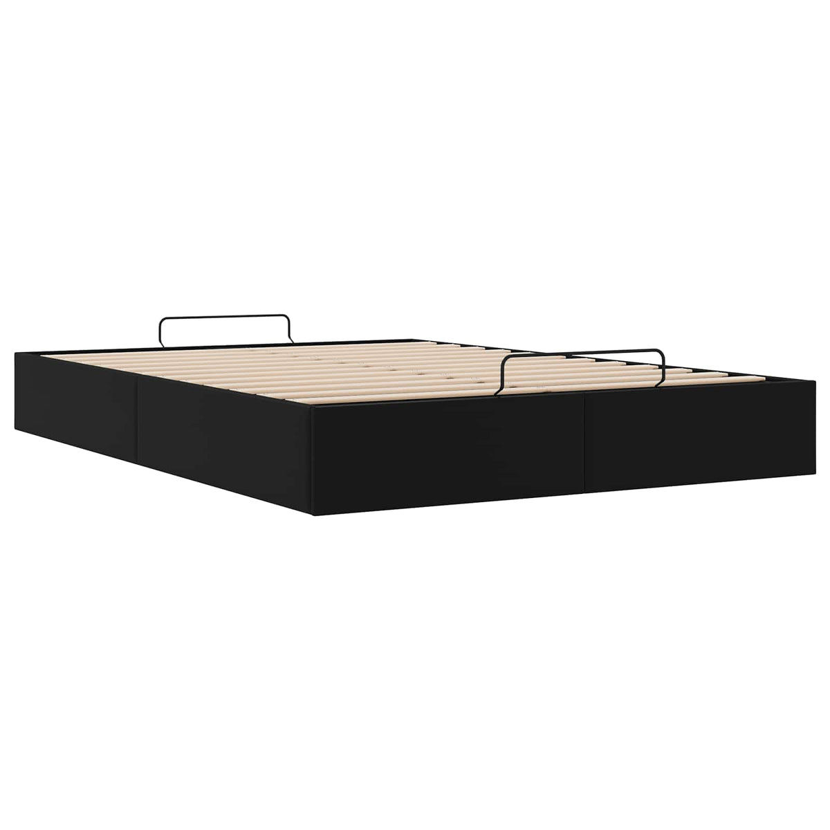 vidaXL Ottoman Bedframe Zwart King size Kunstleer