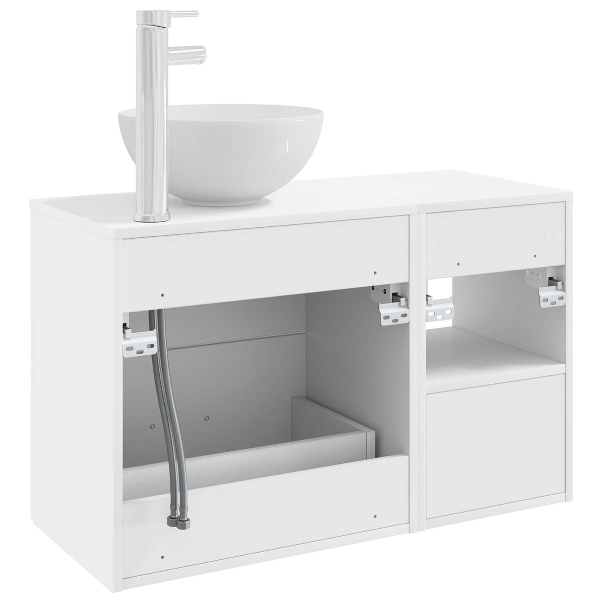 vidaXL Badkamermeubelset 2 pcs Wit Bewerkt hout