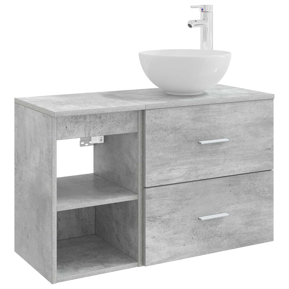 vidaXL Badkamermeubelset 2 pcs Wit Bewerkt hout