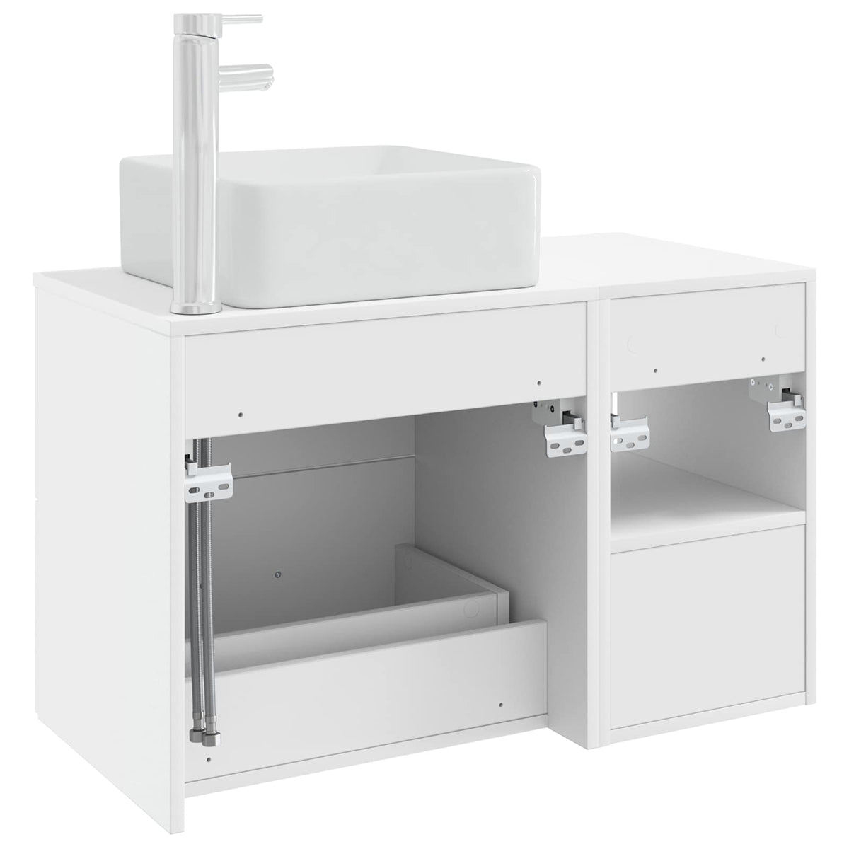 vidaXL Badkamermeubelset 2 pcs Wit Bewerkt hout