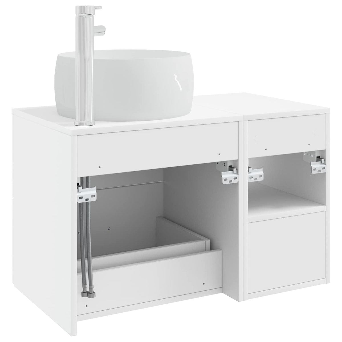 vidaXL Badkamermeubelset 2 pcs Wit Bewerkt hout