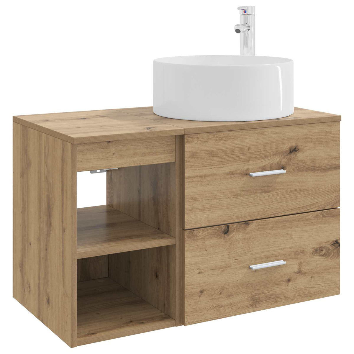 vidaXL Badkamermeubelset 2 pcs Wit Bewerkt hout