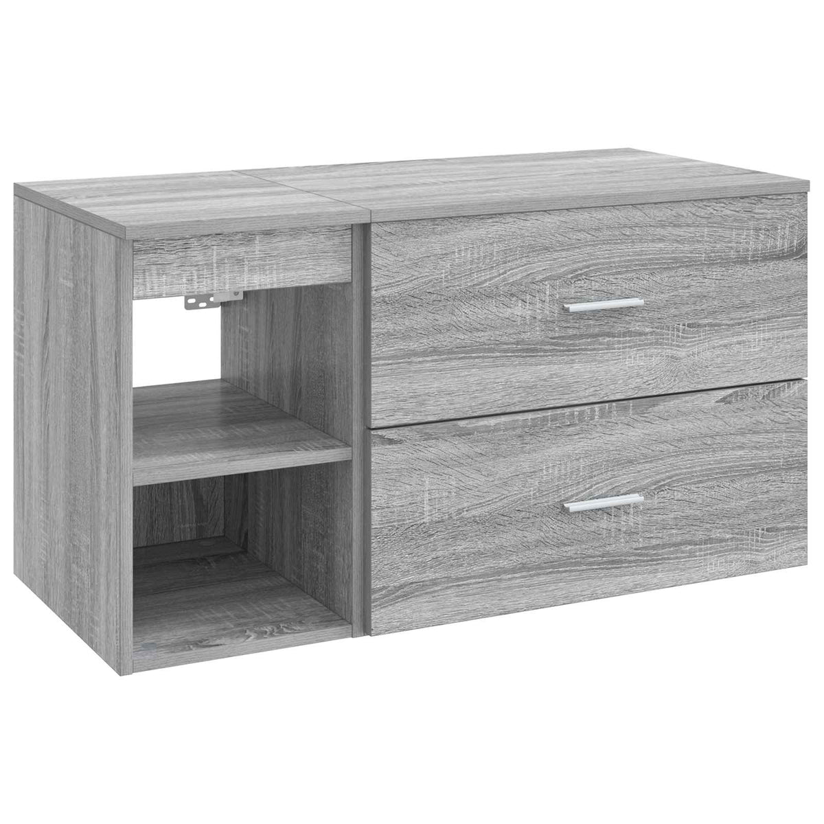 vidaXL Badkamermeubelset 2 pcs Wit Bewerkt hout