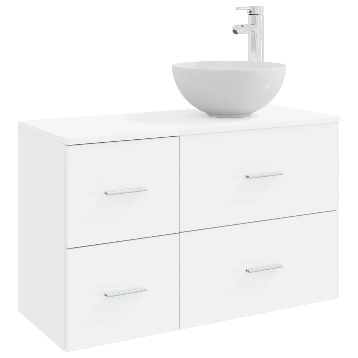 vidaXL Badkamermeubelset 2 pcs Wit Bewerkt hout