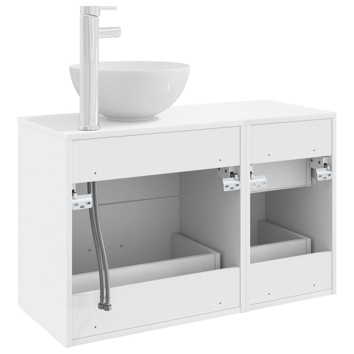 vidaXL Badkamermeubelset 2 pcs Wit Bewerkt hout