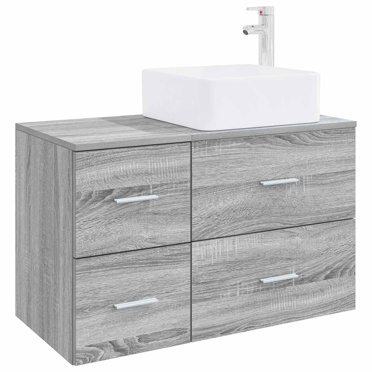 vidaXL Badkamermeubelset 2 pcs Wit Bewerkt hout