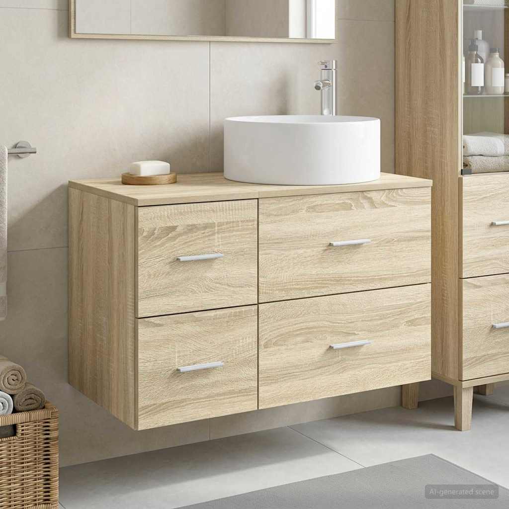 vidaXL Badkamermeubelset 2 st Wit Bewerkt hout