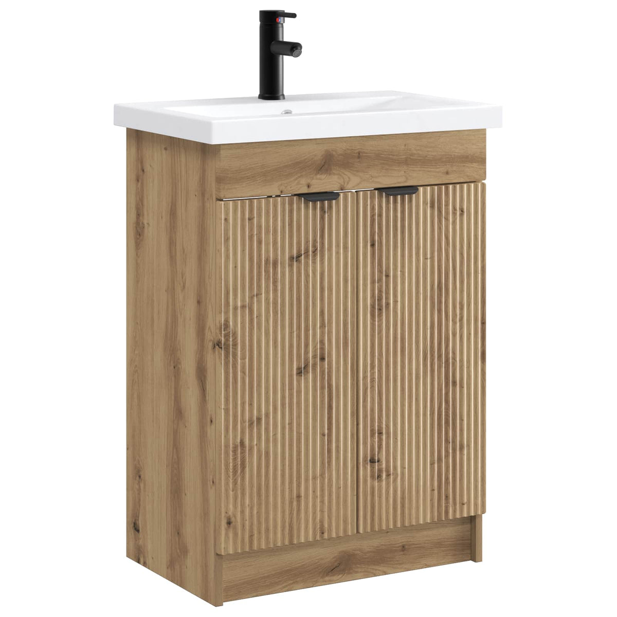 vidaXL Badkamermeubelset Wit 56 x 37,5 x 81 cm Bewerkt hout