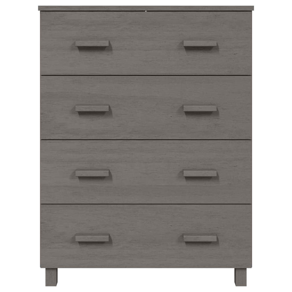 vidaXL Dressoir HAMAR 79x40x103,5 cm massief grenenhout lichtgrijs - Aashly