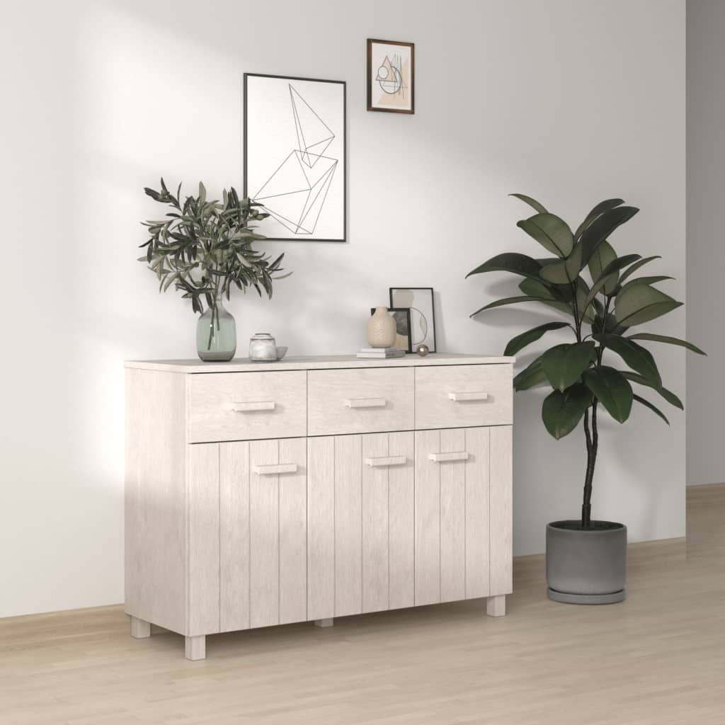 vidaXL Sideboard HAMAR 113x40x80 cm Solid Pine White