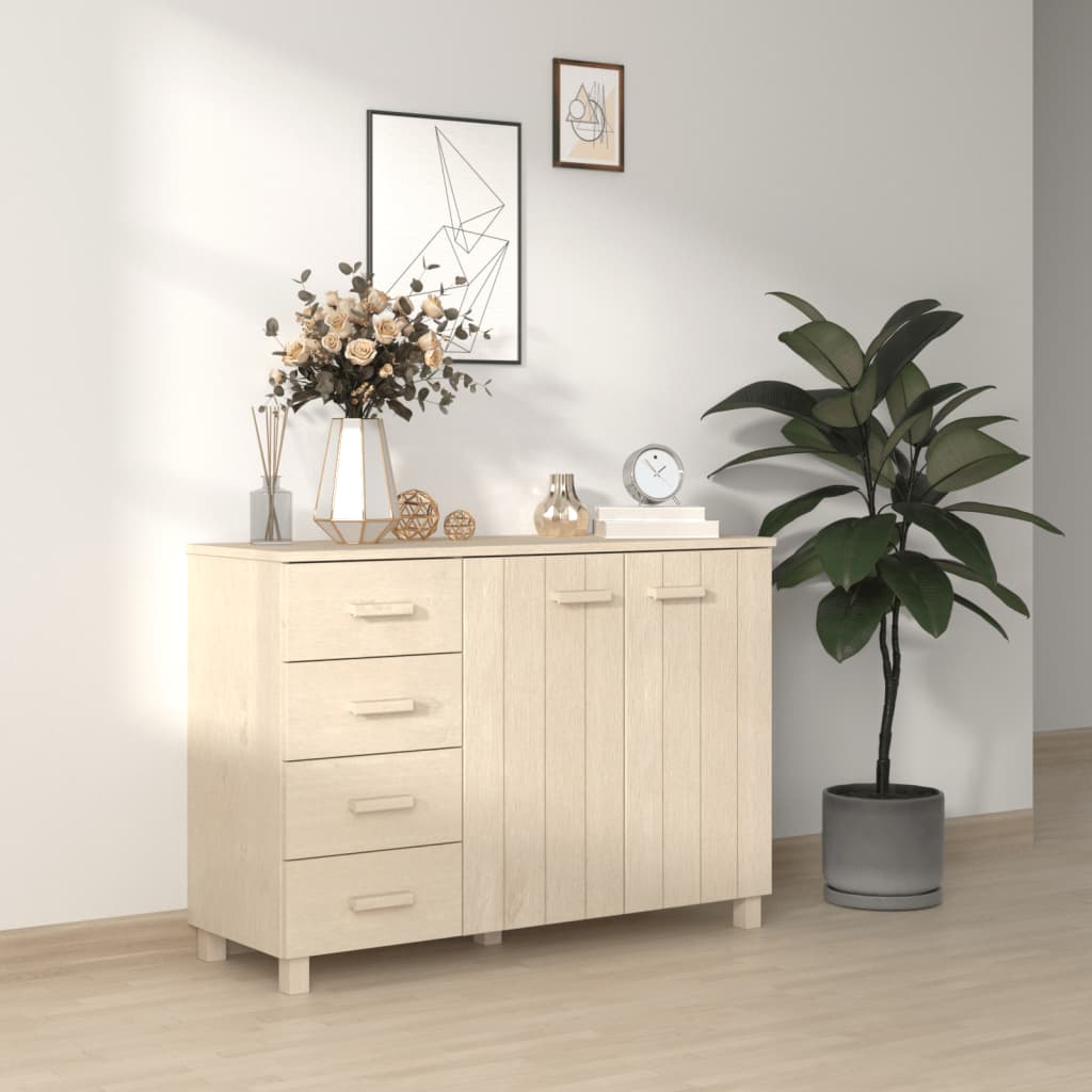 vidaXL Dressoir HAMAR 113x40x80 cm massief grenenhout donkergrijs - Aashly