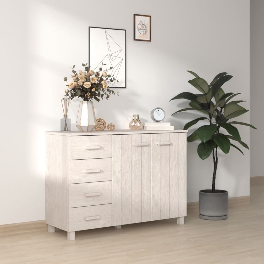 vidaXL Dressoir HAMAR 113x40x80 cm massief grenenhout donkergrijs - Aashly
