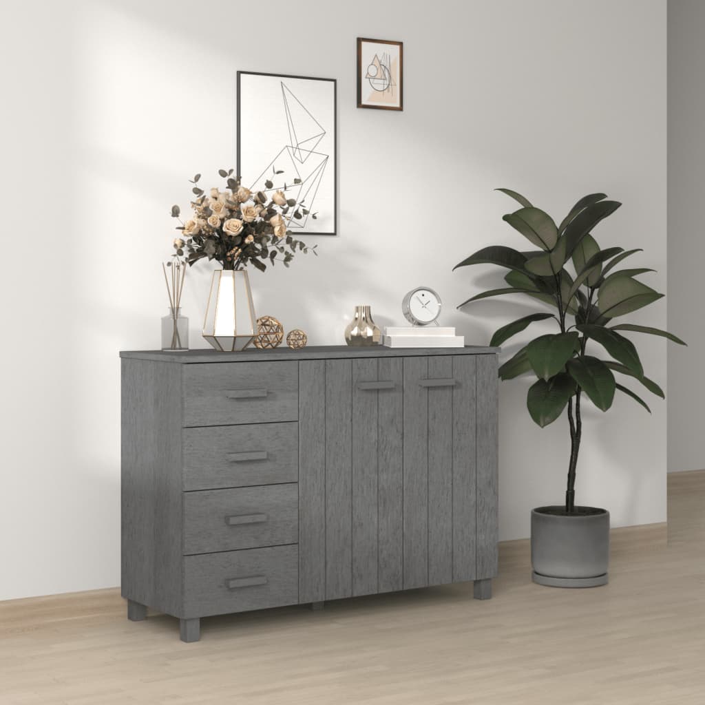vidaXL Dressoir HAMAR 113x40x80 cm massief grenenhout donkergrijs - Aashly