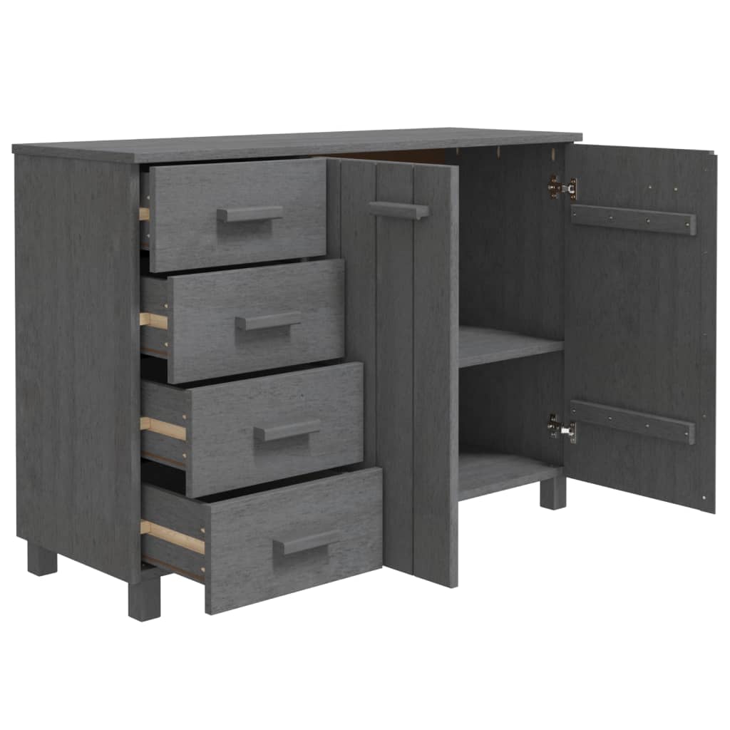 vidaXL Dressoir HAMAR 113x40x80 cm massief grenenhout donkergrijs - Aashly