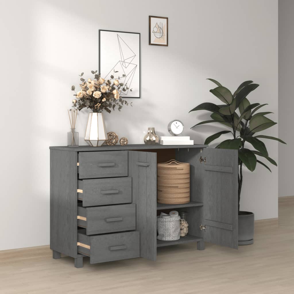 vidaXL Dressoir HAMAR 113x40x80 cm massief grenenhout donkergrijs - Aashly
