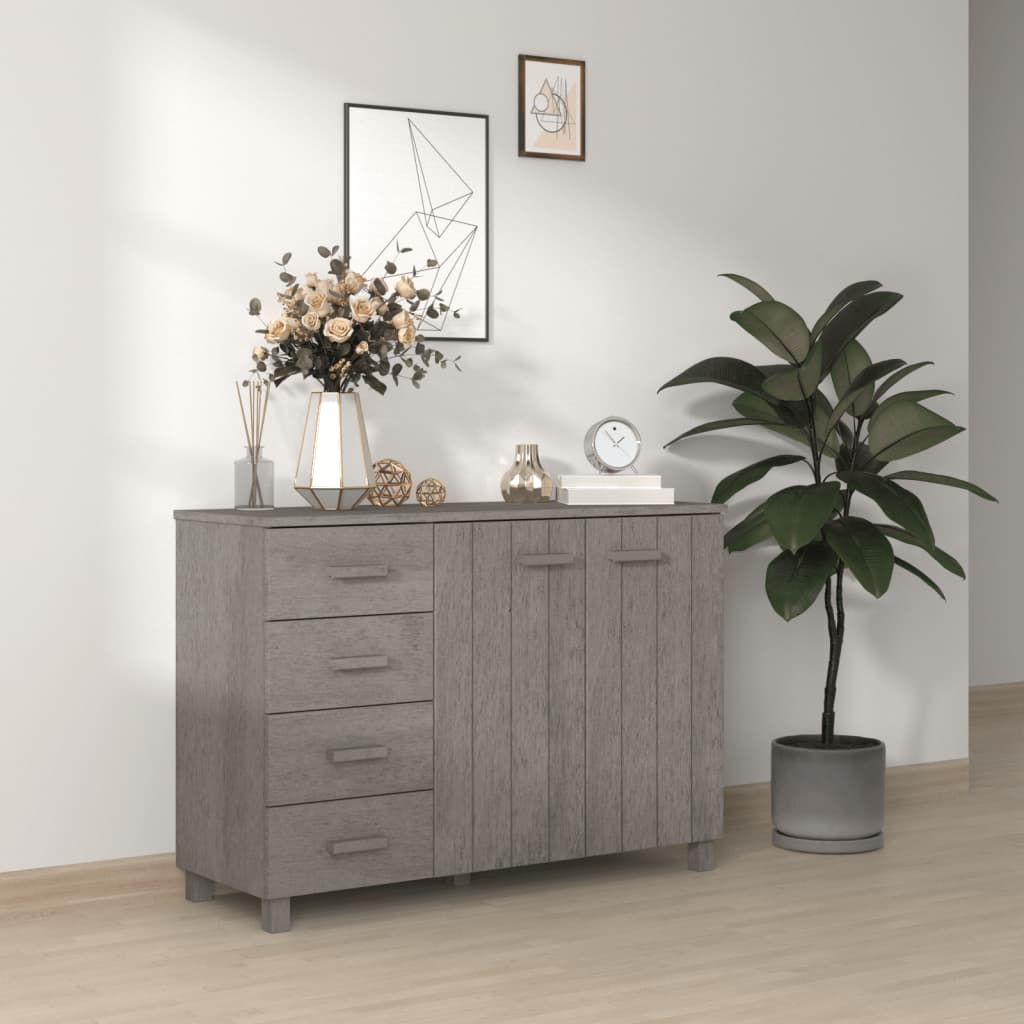vidaXL Dressoir HAMAR 113x40x80 cm massief grenenhout donkergrijs - Aashly