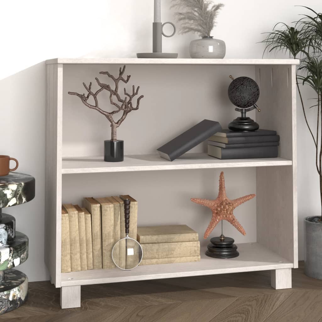 vidaXL Dressoir HAMAR 85x35x80 cm massief grenenhout lichtgrijs - Aashly