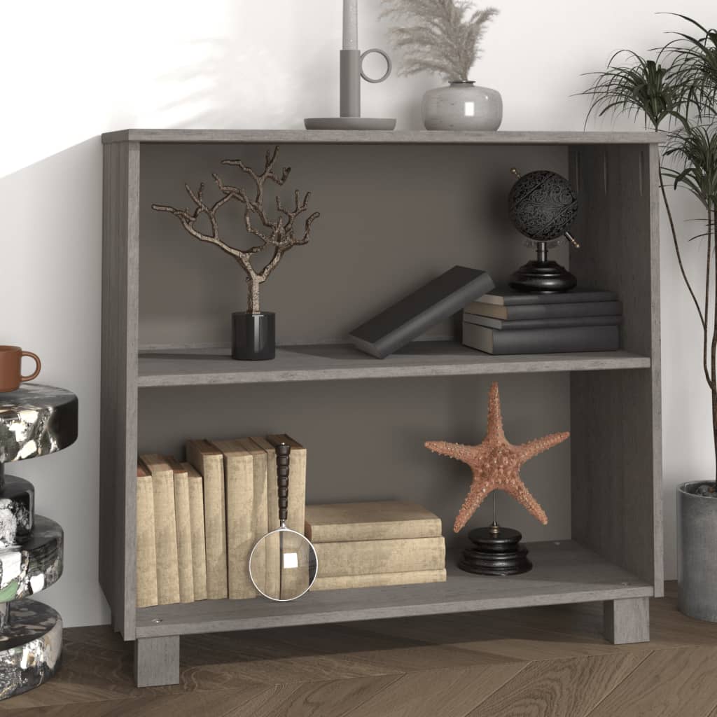 vidaXL Dressoir HAMAR 85x35x80 cm massief grenenhout lichtgrijs - Aashly