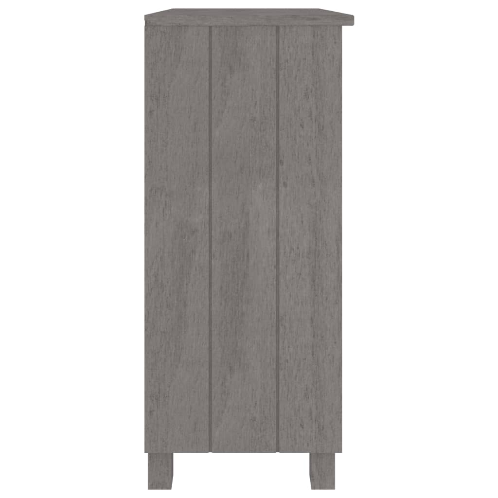 vidaXL Dressoir HAMAR 85x35x80 cm massief grenenhout lichtgrijs - Aashly