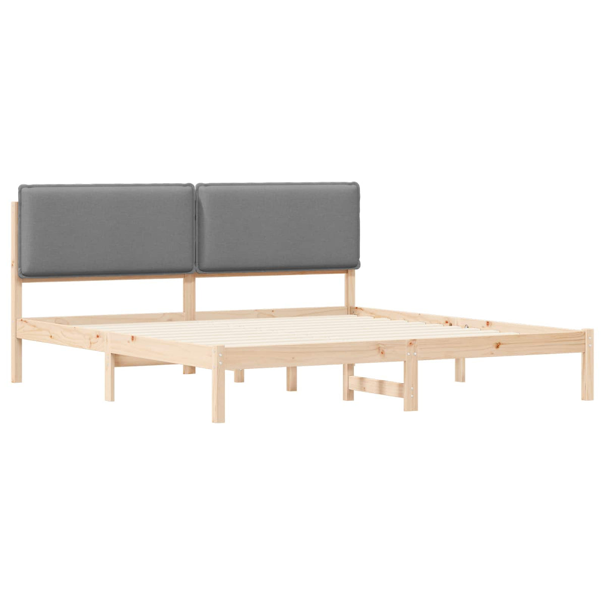 vidaXL Bedframe met Gevoerd Hoofdgedeelte Lichtgrijs 180 x 200 cm