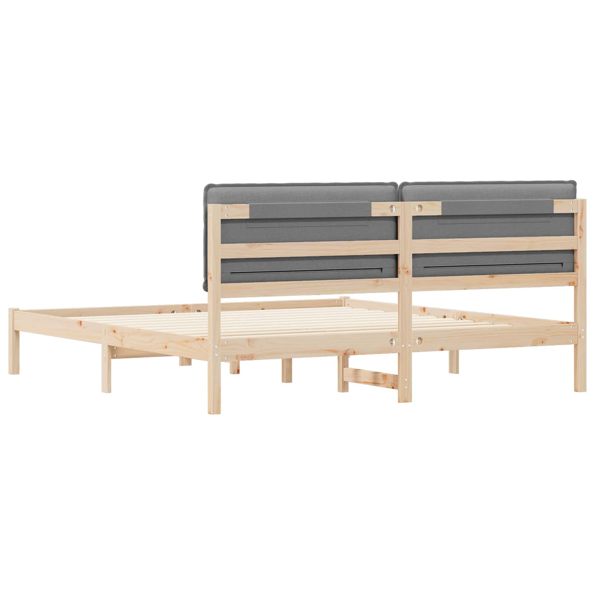 vidaXL Bedframe met Gevoerd Hoofdgedeelte Lichtgrijs 180 x 200 cm