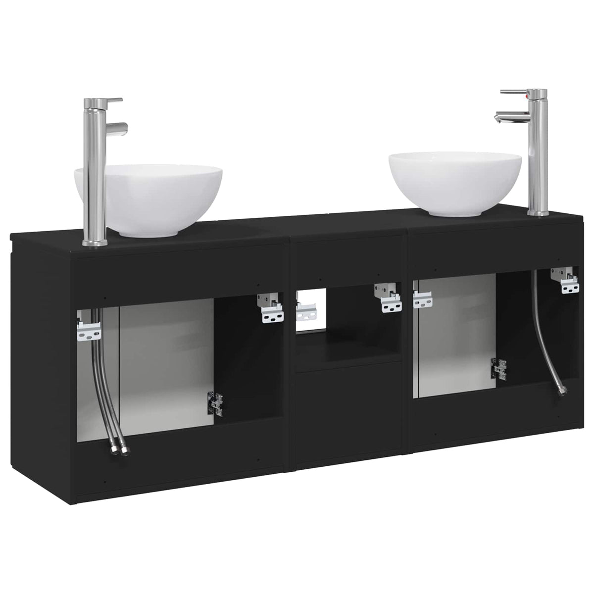 vidaXL Badkamerkastenset 3 st Wit 49,5 x 41 x 64,5 cm Bewerkt hout