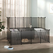 vidaXL Dierenhok klein 143x107x93 cm polypropeen en staal transparant - Aashly