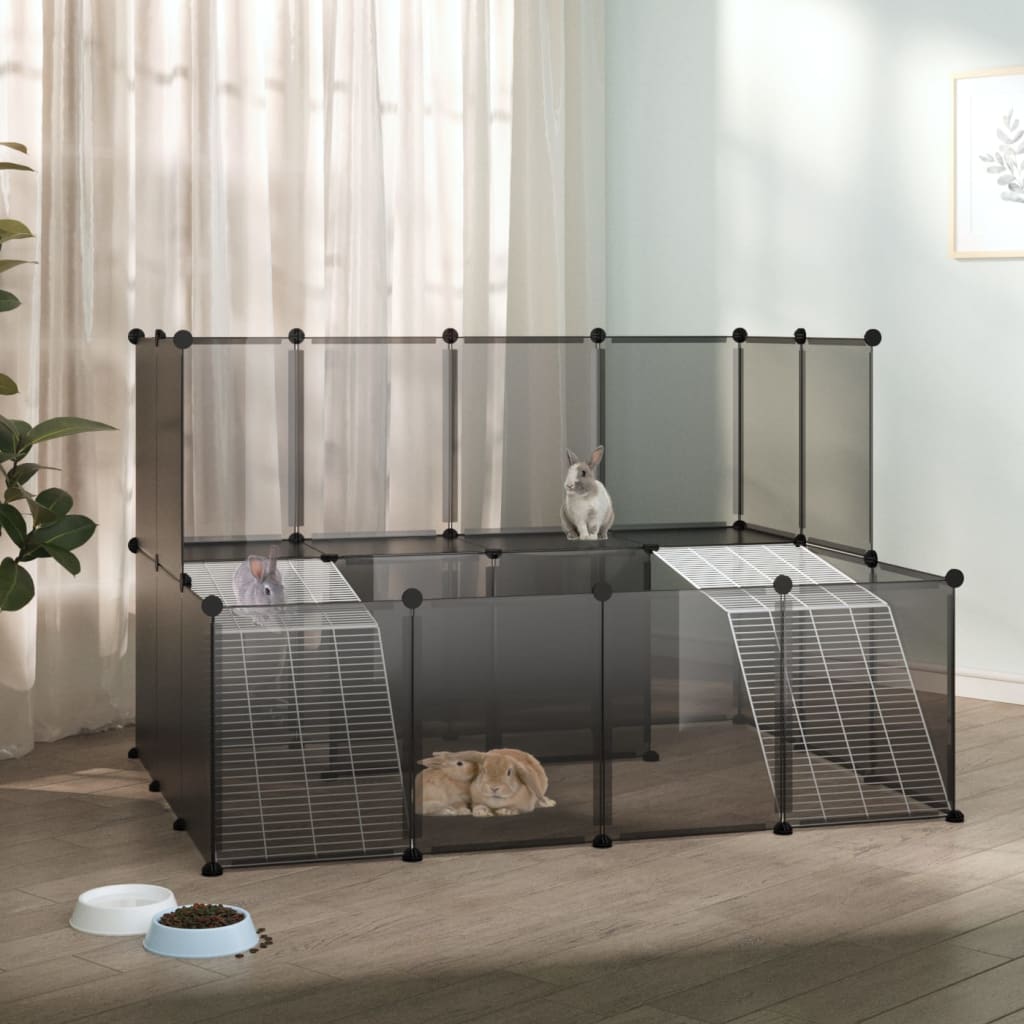 vidaXL Dierenhok klein 143x107x93 cm polypropeen en staal transparant - Aashly