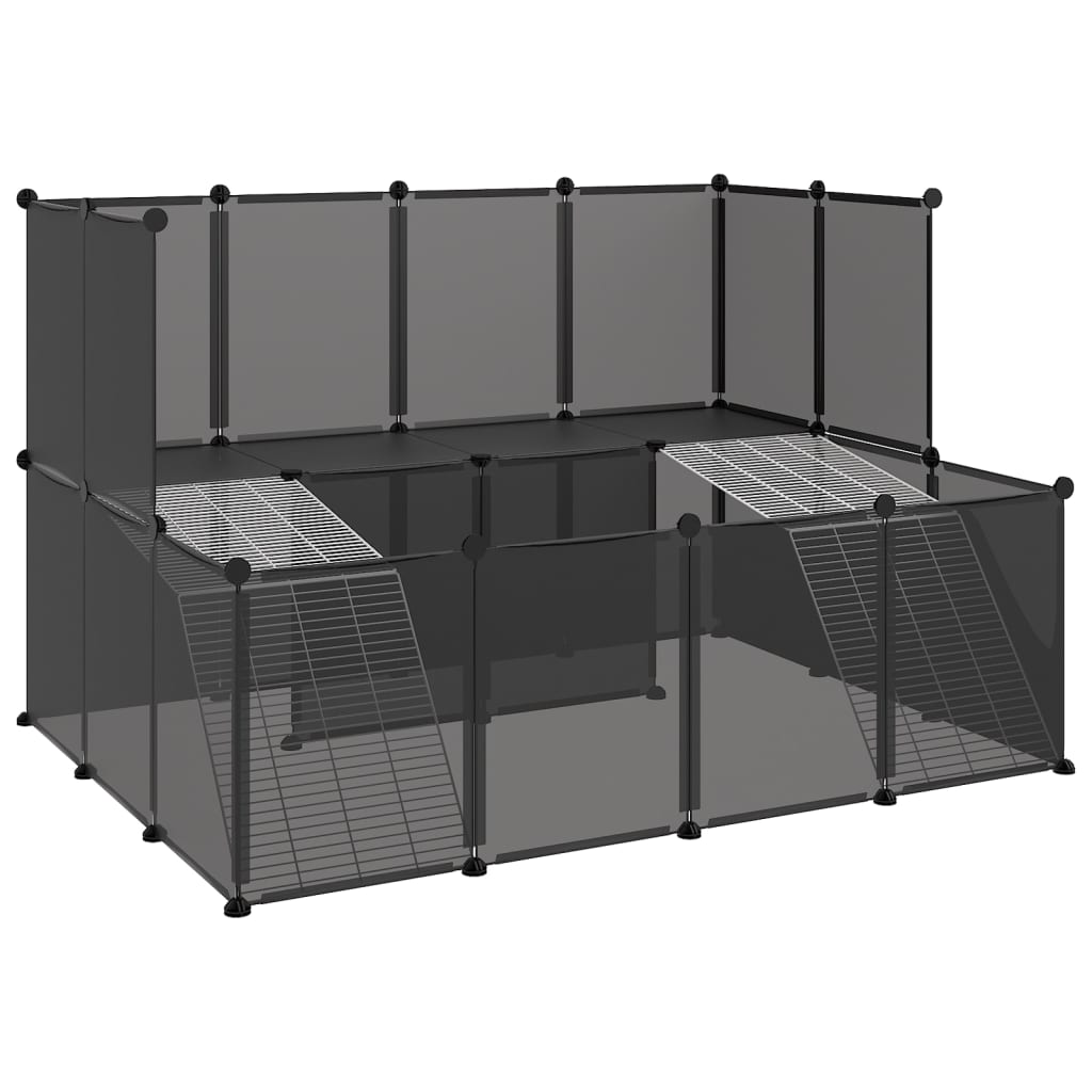vidaXL Dierenhok klein 143x107x93 cm polypropeen en staal transparant - Aashly