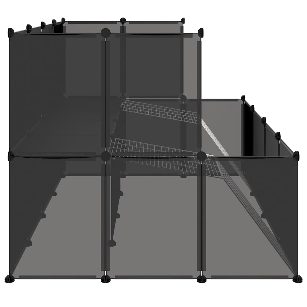 vidaXL Dierenhok klein 143x107x93 cm polypropeen en staal transparant - Aashly