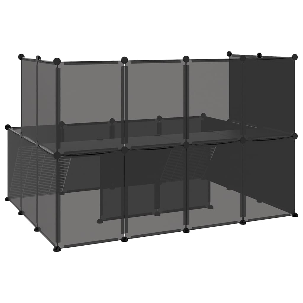 vidaXL Dierenhok klein 143x107x93 cm polypropeen en staal transparant - Aashly