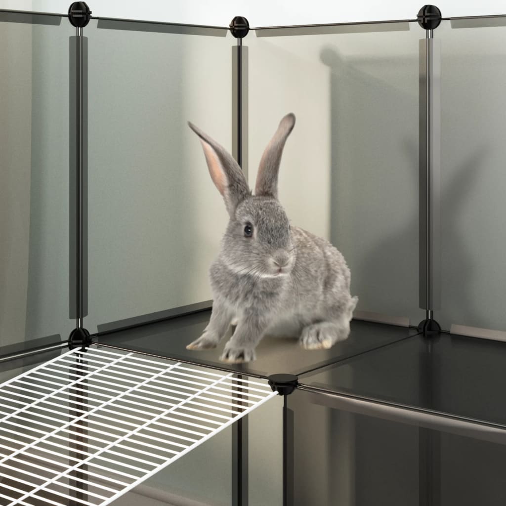 vidaXL Dierenhok klein 143x107x93 cm polypropeen en staal transparant - Aashly
