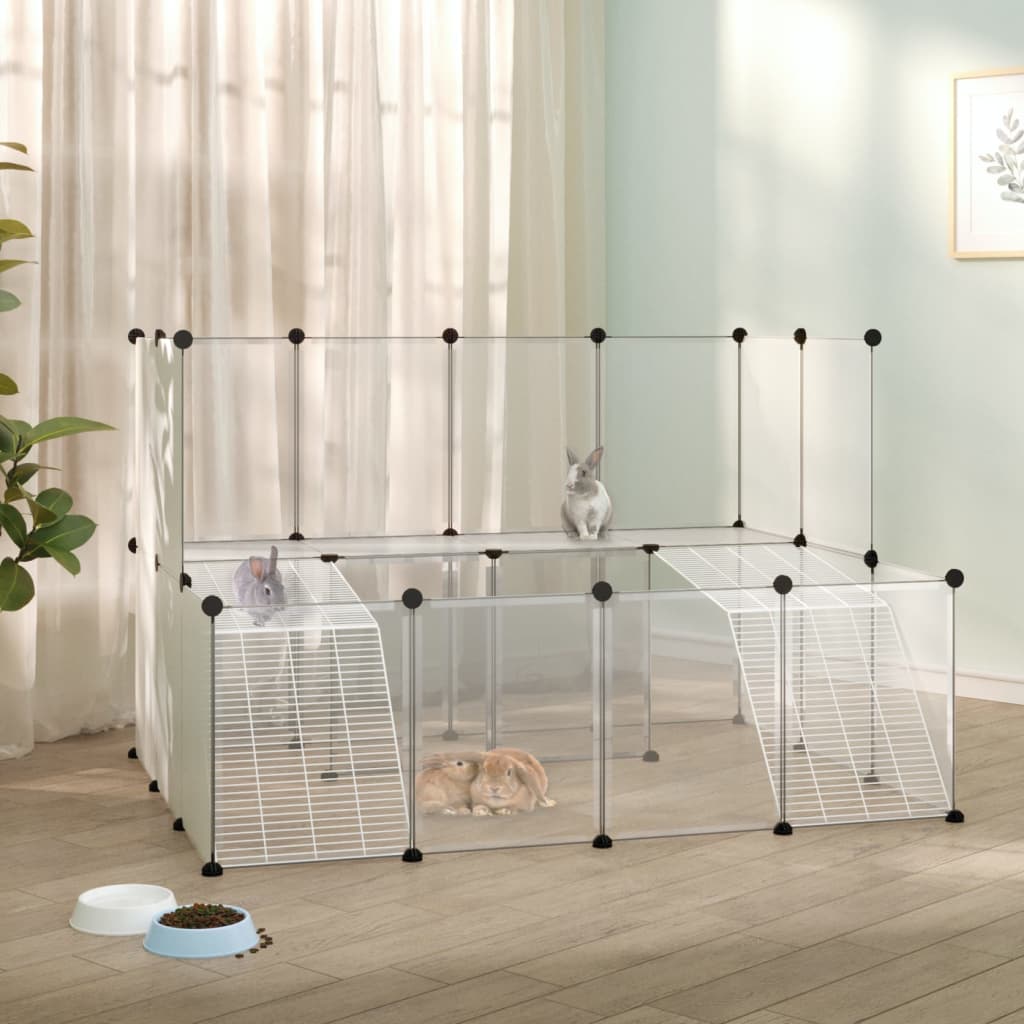 vidaXL Dierenhok klein 143x107x93 cm polypropeen en staal transparant - Aashly