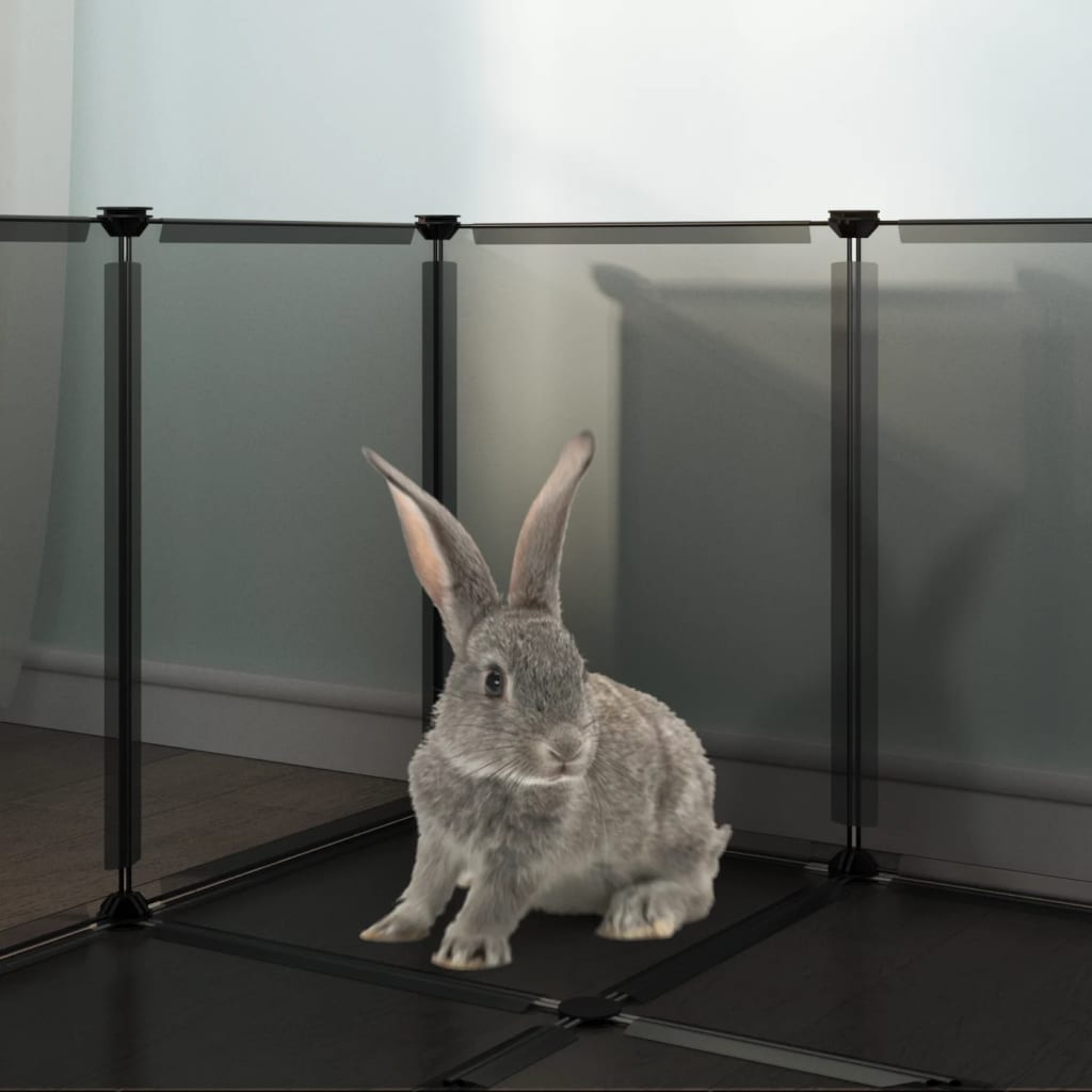 vidaXL Dierenhok klein 144x74x46,5 cm polypropeen en staal transparant - Aashly