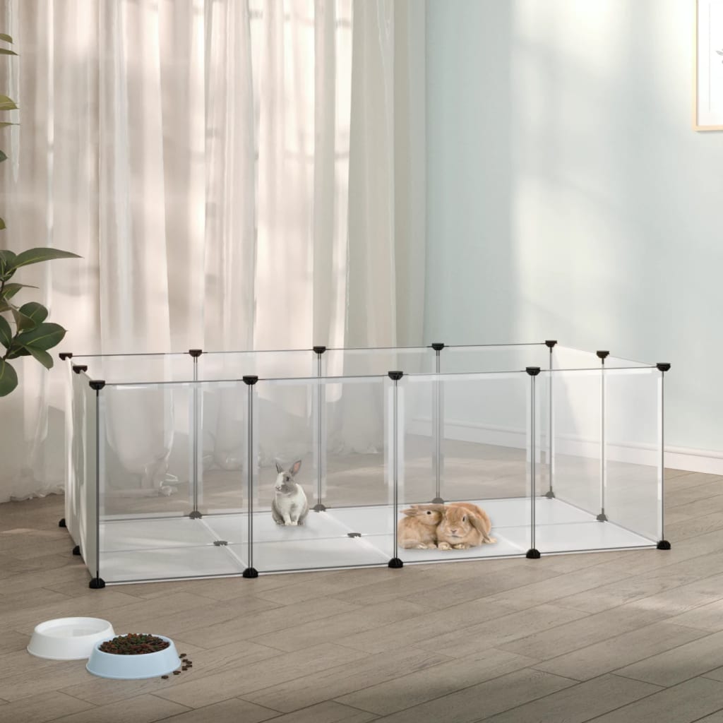 vidaXL Dierenhok klein 144x74x46,5 cm polypropeen en staal transparant - Aashly