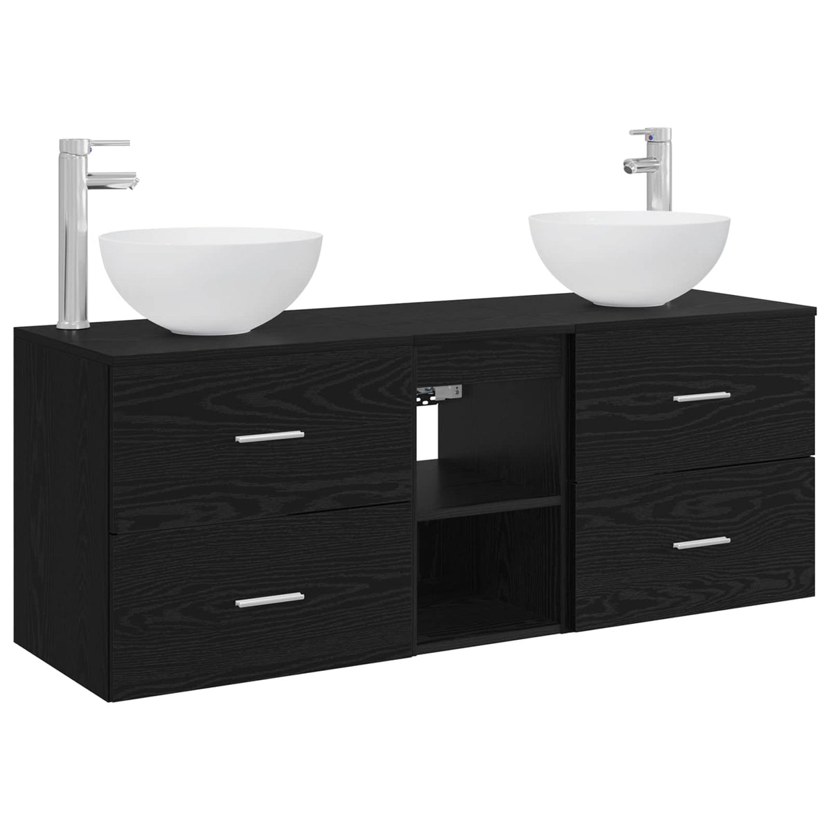 vidaXL Badkamerkastenset 3 st Wit 49,5 x 35 x 63 cm Bewerkt hout