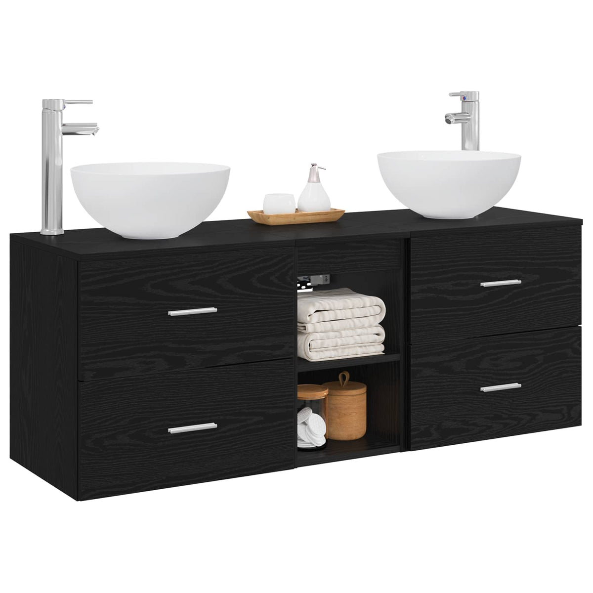 vidaXL Badkamerkastenset 3 st Wit 49,5 x 35 x 63 cm Bewerkt hout