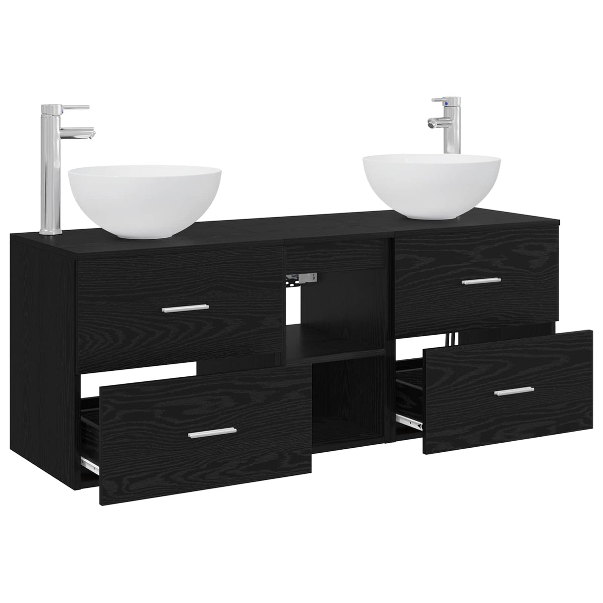 vidaXL Badkamerkastenset 3 st Wit 49,5 x 35 x 63 cm Bewerkt hout