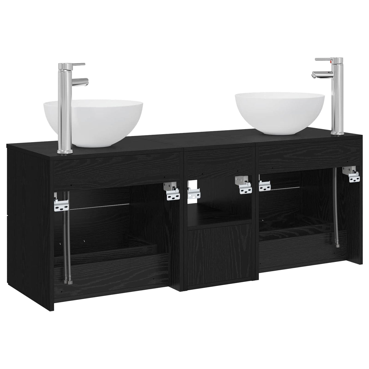 vidaXL Badkamerkastenset 3 st Wit 49,5 x 35 x 63 cm Bewerkt hout