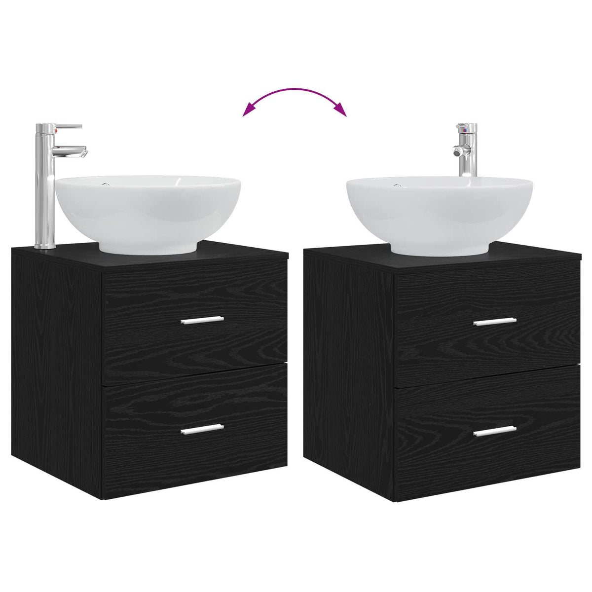 vidaXL Badkamermeubelset 3 st Wit 49,5 x 44,5 x 65 cm Bewerkt hout
