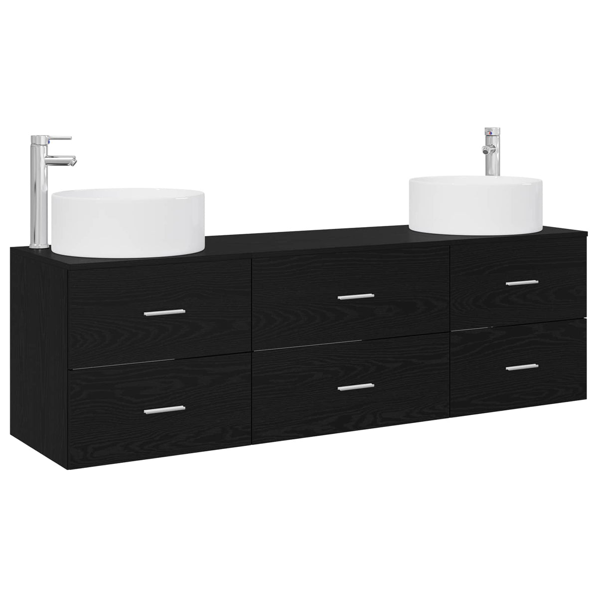 vidaXL Badkamermeubelset 3 st Wit 49,5 x 44,5 x 65,5 cm Bewerkt hout