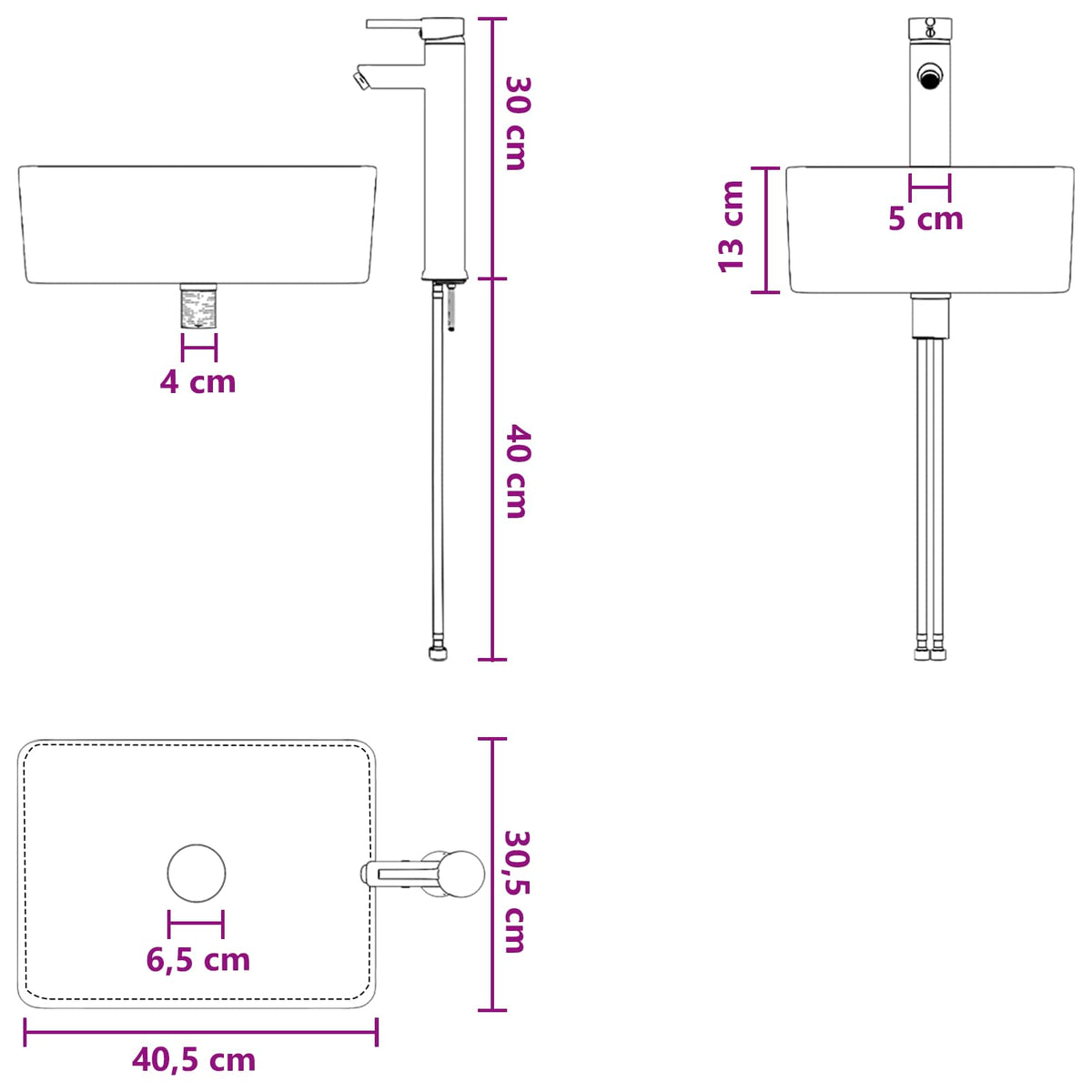 vidaXL Badkamermeubelset 5 st Wit 33 x 34,5 x 100 cm Bewerkt hout