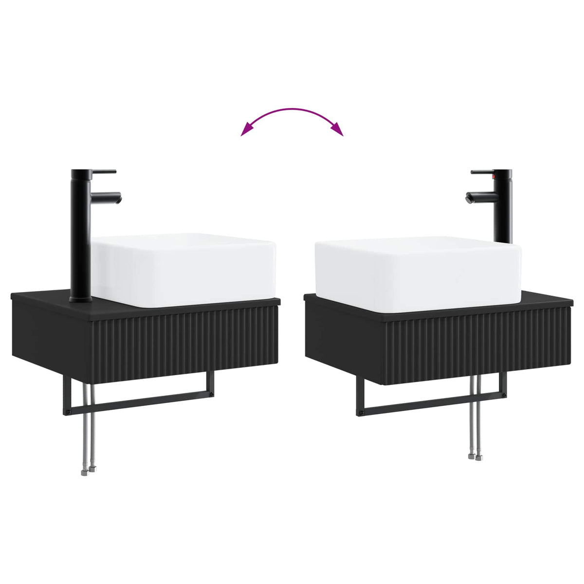 vidaXL Badkamermeubelset 2 st Wit 33 x 34,5 x 100 cm Bewerkt hout