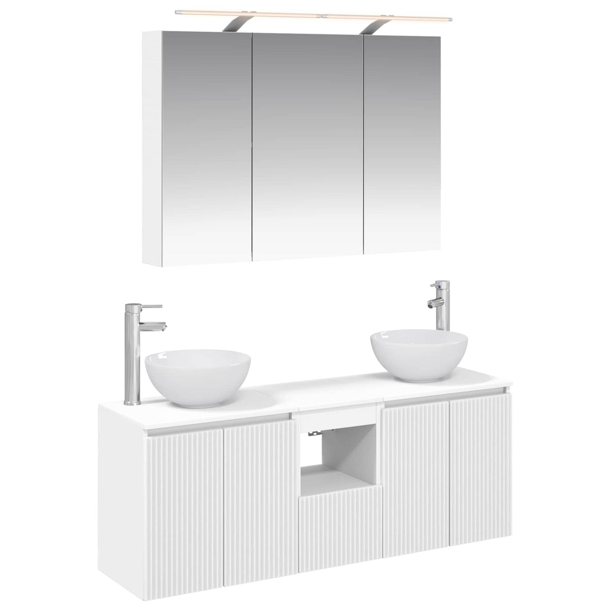 vidaXL Badkamerkastenset 4 pcs Wit 100 x 14,5 x 70 cm Bewerkt hout