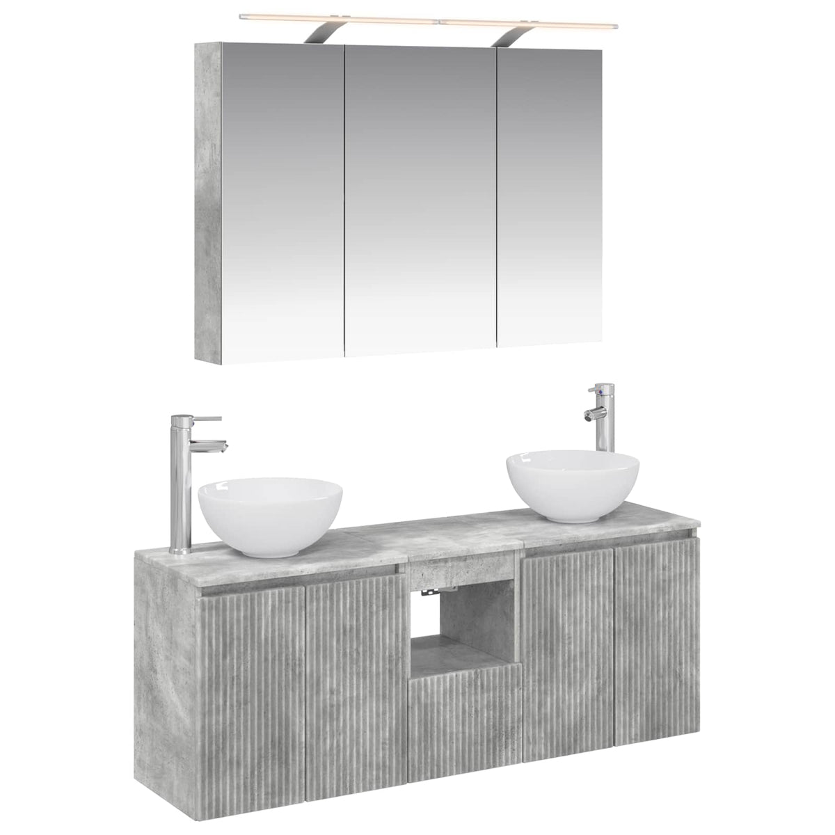 vidaXL Badkamerkastenset 4 pcs Wit 100 x 14,5 x 70 cm Bewerkt hout