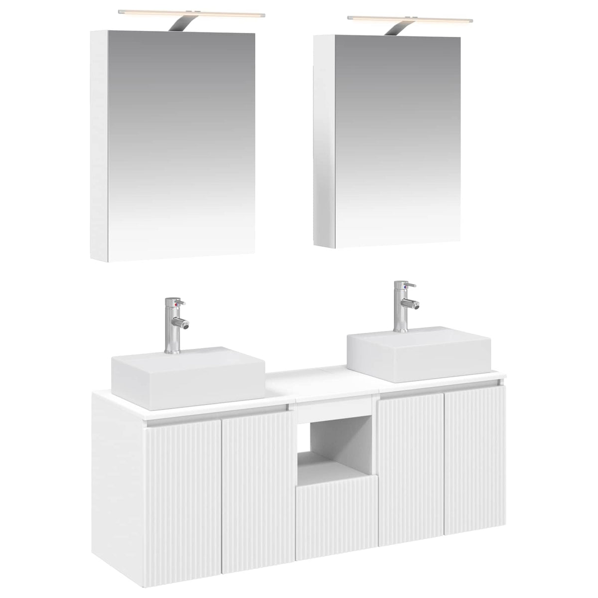 vidaXL Badkamerkastenset 5 pcs Wit Bewerkt hout