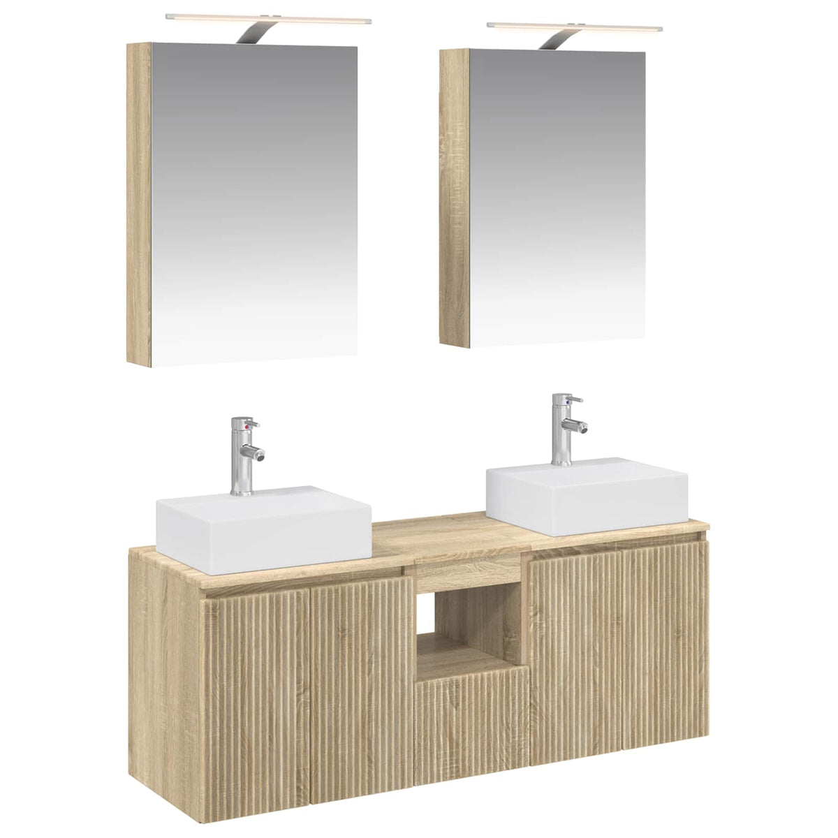 vidaXL Badkamerkastenset 5 pcs Wit Bewerkt hout
