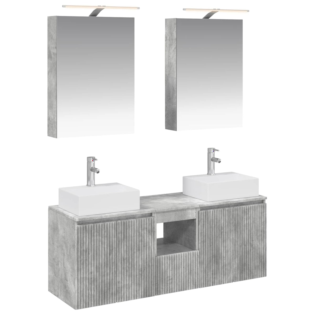 vidaXL Badkamerkastenset 5 pcs Wit Bewerkt hout