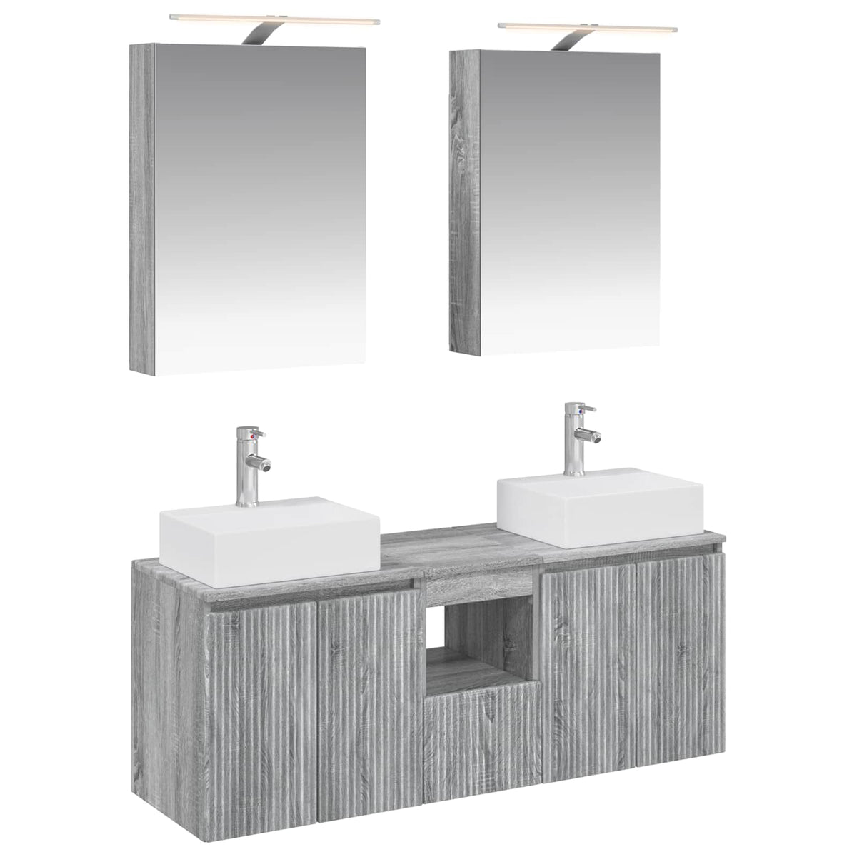 vidaXL Badkamerkastenset 5 pcs Wit Bewerkt hout